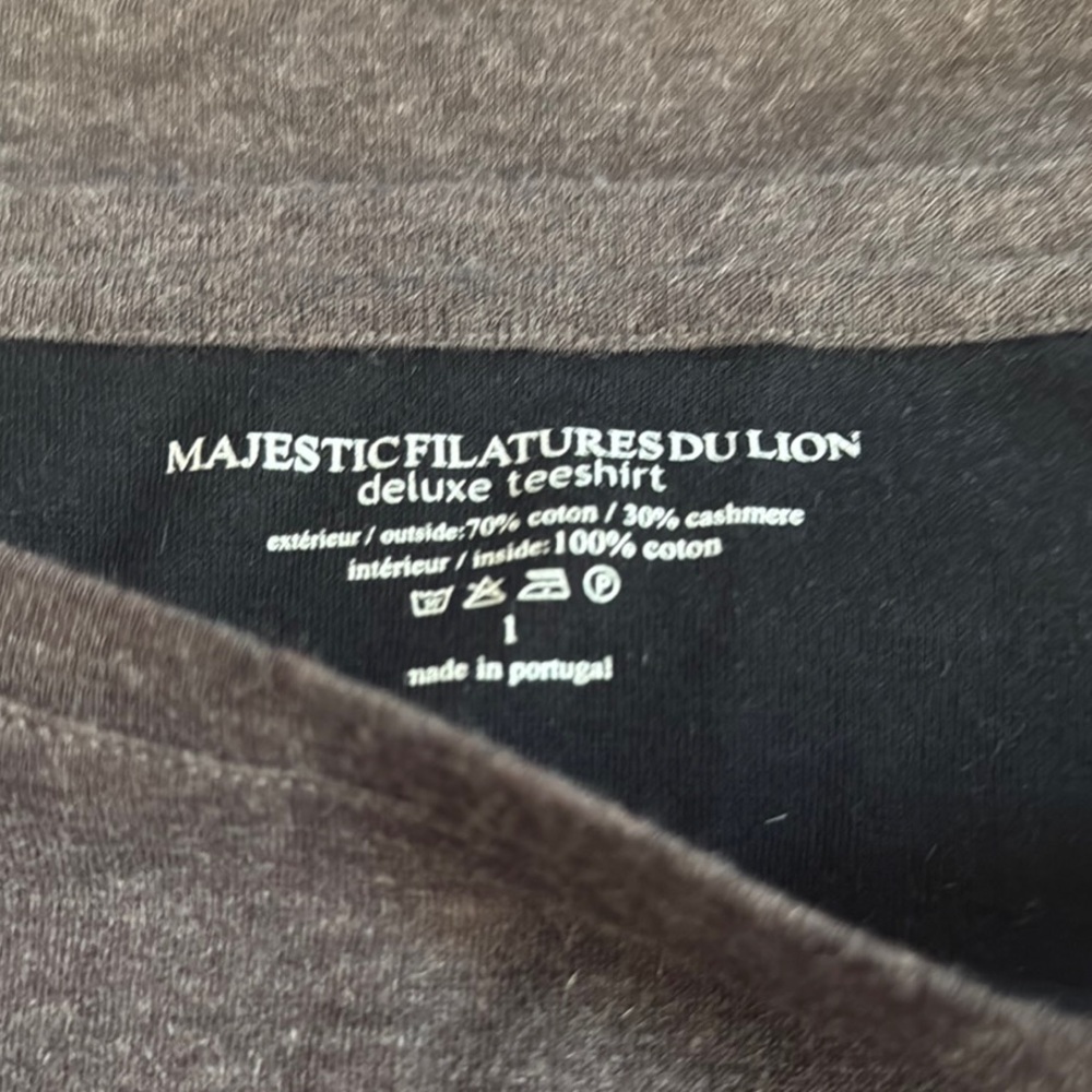 Majestic Filatures Brown Tee Size Large